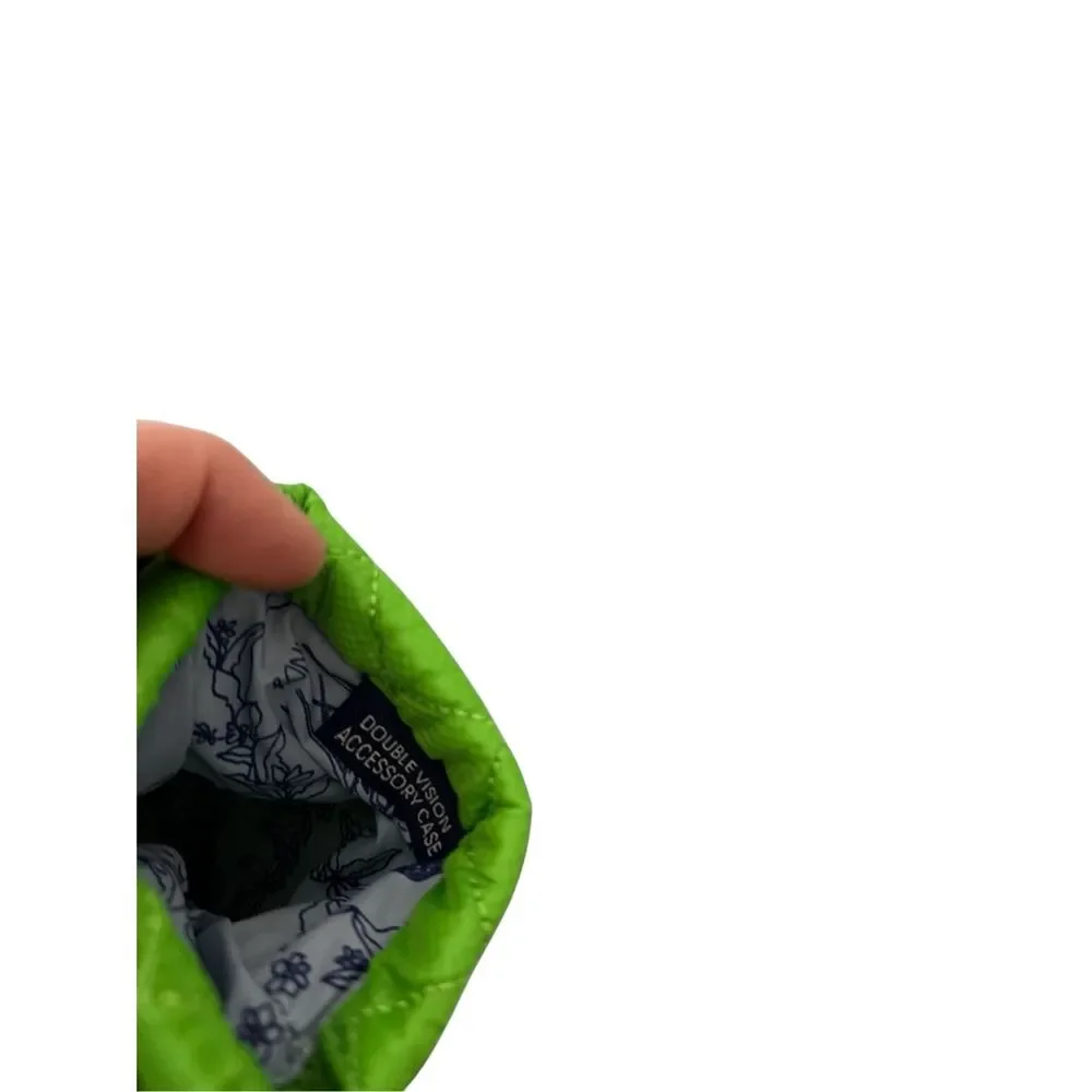 Oliver Thomas Quilted Double Vision Eyeglass Case Lime Green Padded